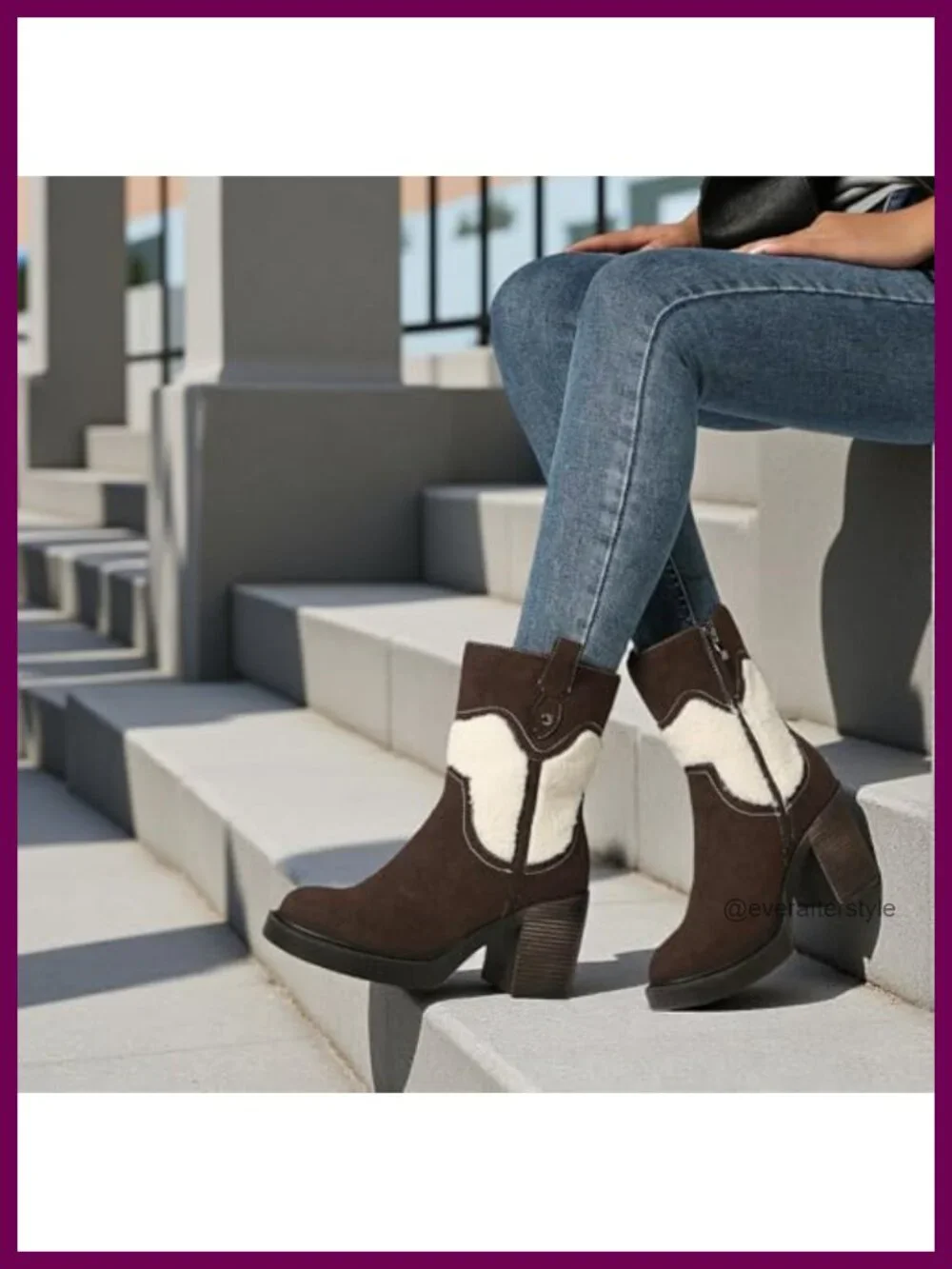 Women's Winter Platform Ankle Boots Suede Round Toe Zip Comfort Block Heel